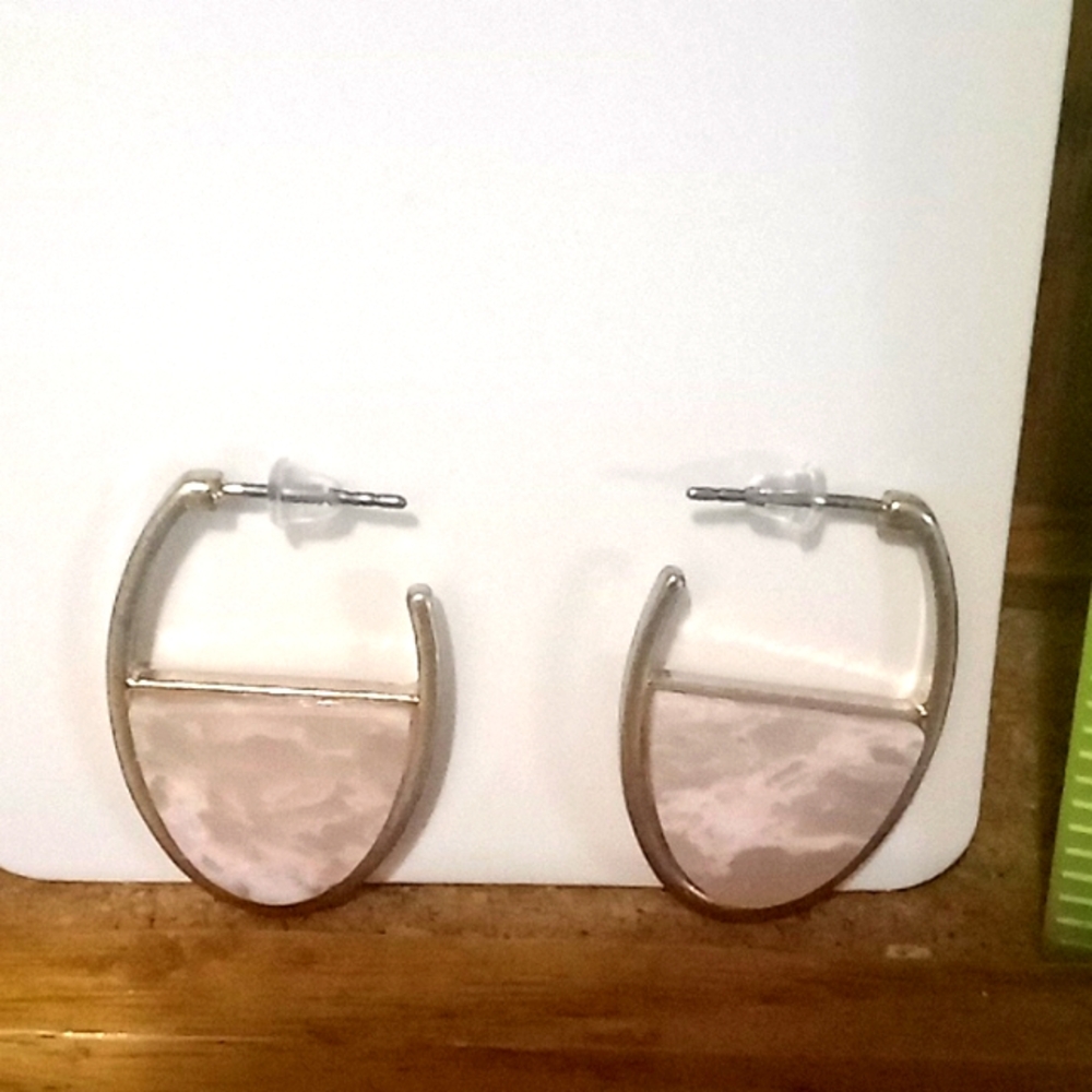 Vintage Gold Tone & Pink Earrings